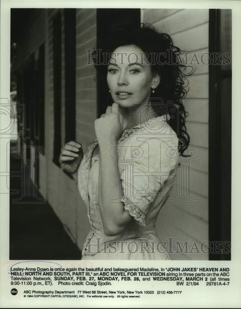 1994 Press PhotoActress Lesley-Ann Down in "John Jakes' Heaven and Hell" Special- Historic Images
