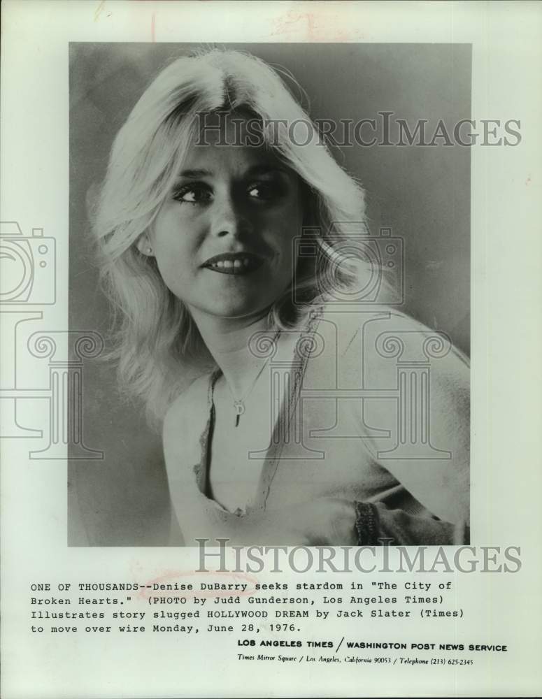 1976 Press Photo Actress Denise DuBarry in "The City of Broken Hearts" movie- Historic Images