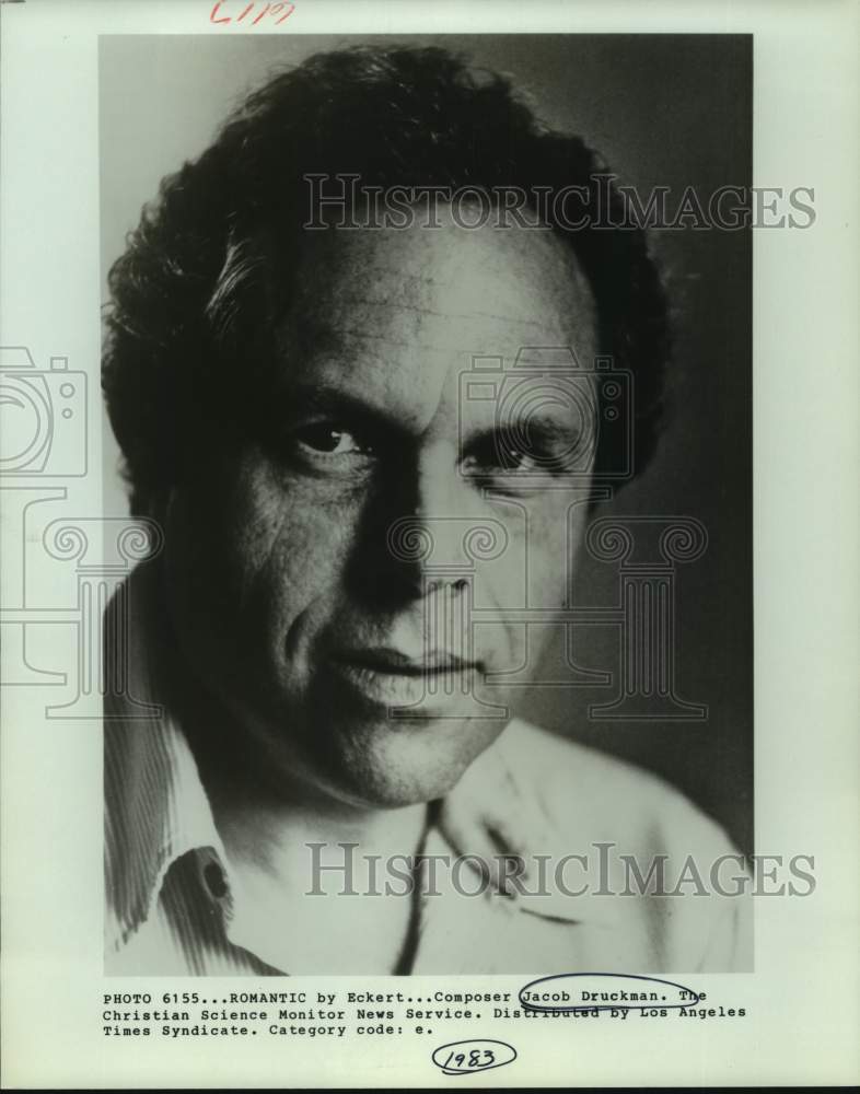 1983 Press Photo Composer Jacob Druckman - sap20343- Historic Images