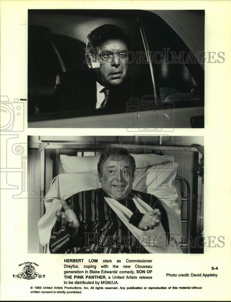 1993 Press Photo Actor Herbert Lorn in &quot;Son of The Pink Panther&quot; movie composite- Historic Images