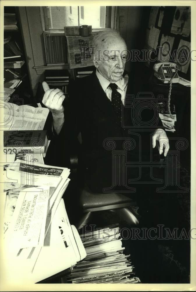 1983 Press Photo Edward L. Bernays, Father of Public Relations in Massachusetts- Historic Images