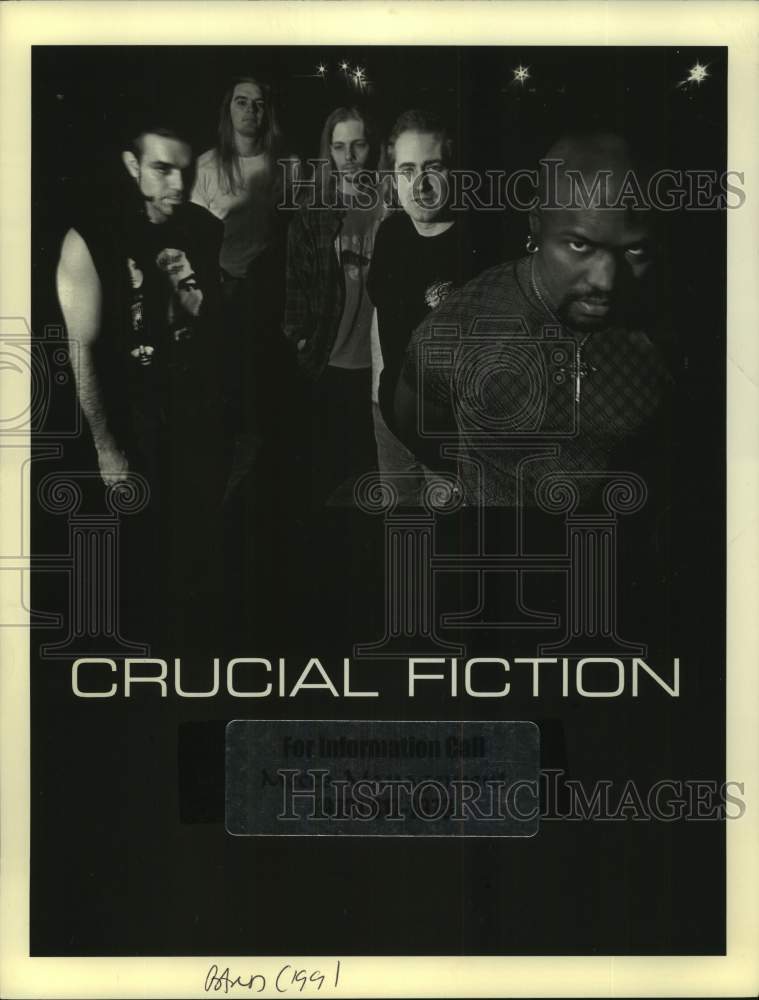 1999 Press Photo Five Members of the band Crucial Fiction, Entertainers- Historic Images