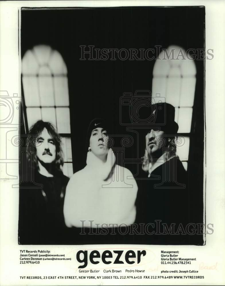 1997 Press Photo Geezer Butler with Members of Rock Group, Geezer - sap20763- Historic Images