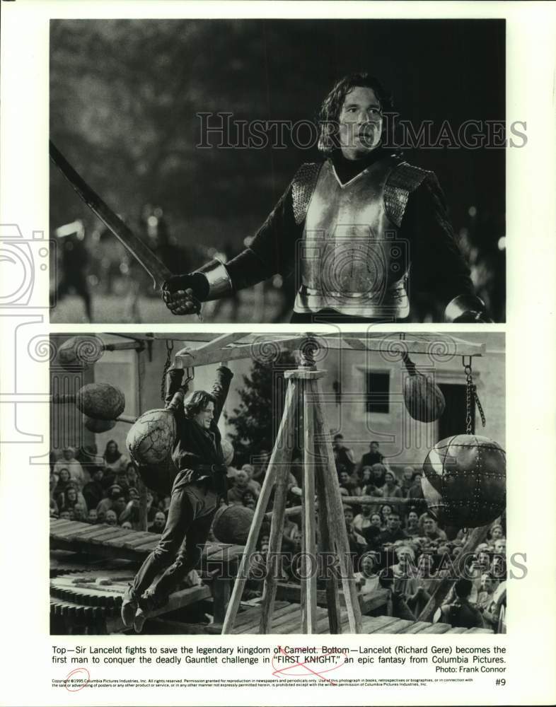 1995 Press Photo Actor Richard Gere in scenes from "First Knight" movie- Historic Images