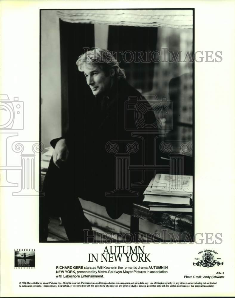 2000 Press Photo Actor Richard Gere in &quot;Autumn in New York&quot; movie - sap20823- Historic Images