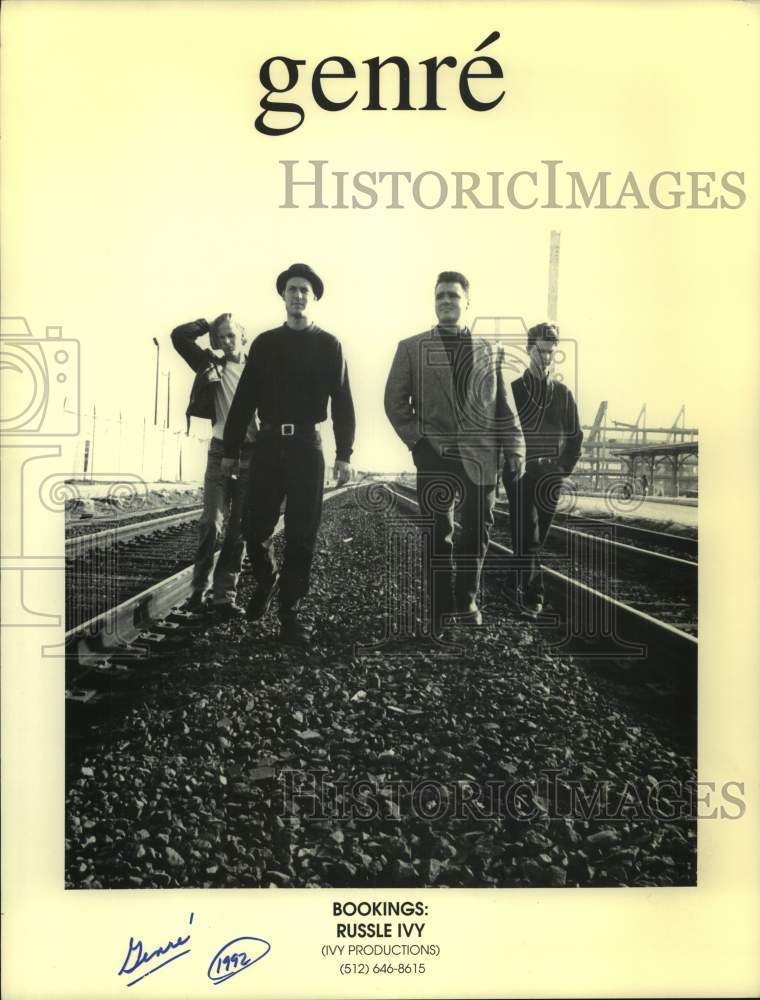 1992 Press Photo Four Members of the band Genre, Entertainers - sap20860- Historic Images