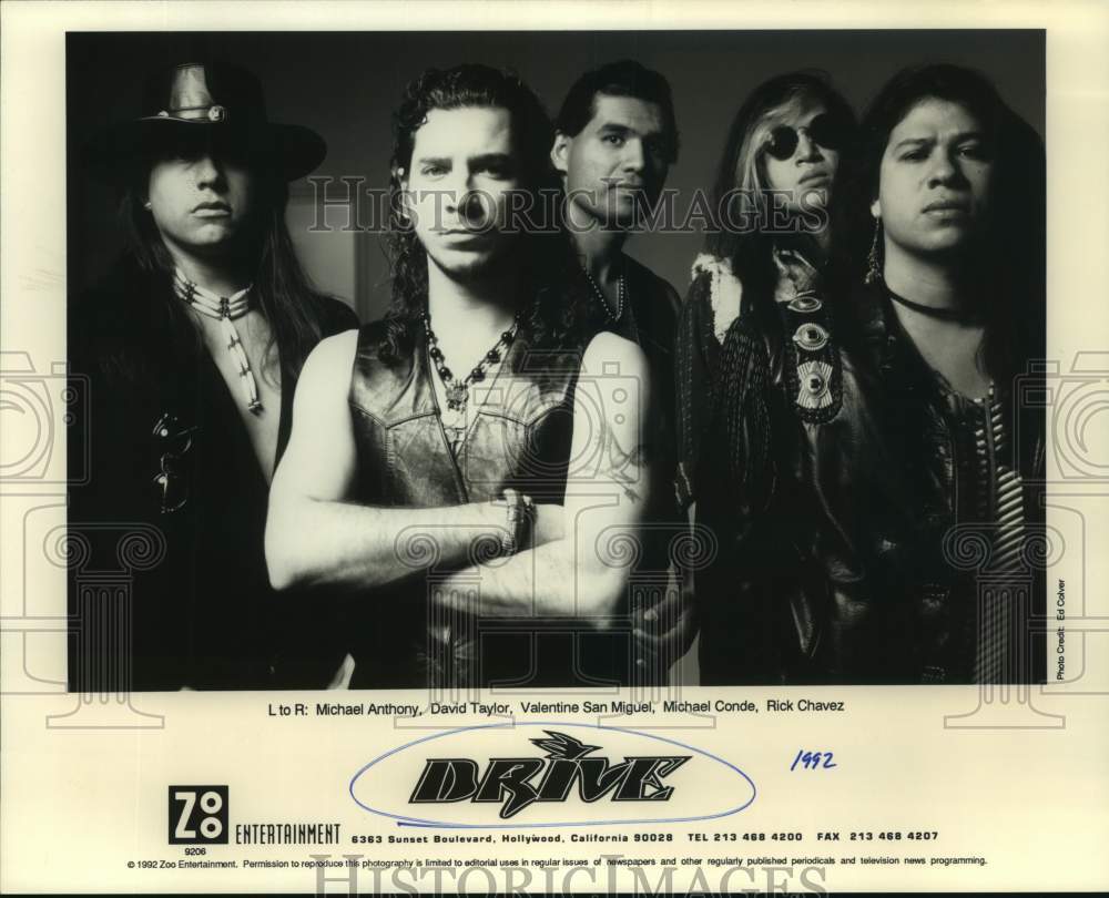 1992 Press Photo Members of Drive, hard rock band from Houston, Texas.- Historic Images