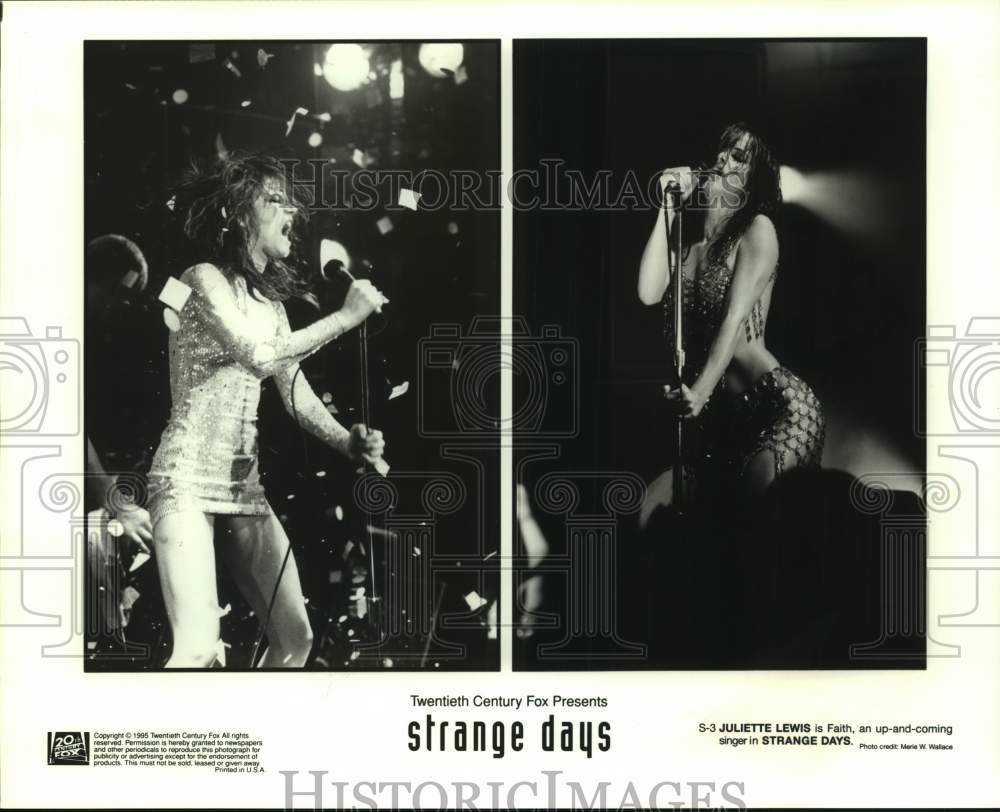 1995 Press Photo Actress Juliette Lewis is Faith in "Strange Days" movie scenes- Historic Images