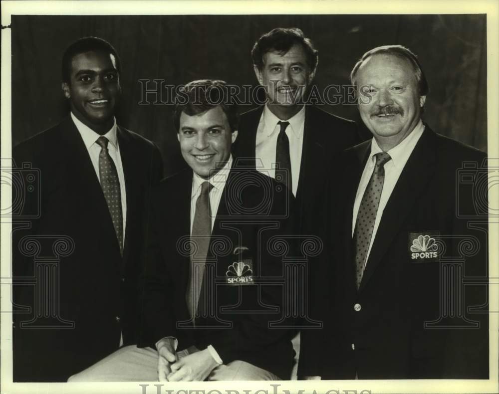 1986 Press Photo Bob Costas and National Football League pre-game show hosts- Historic Images