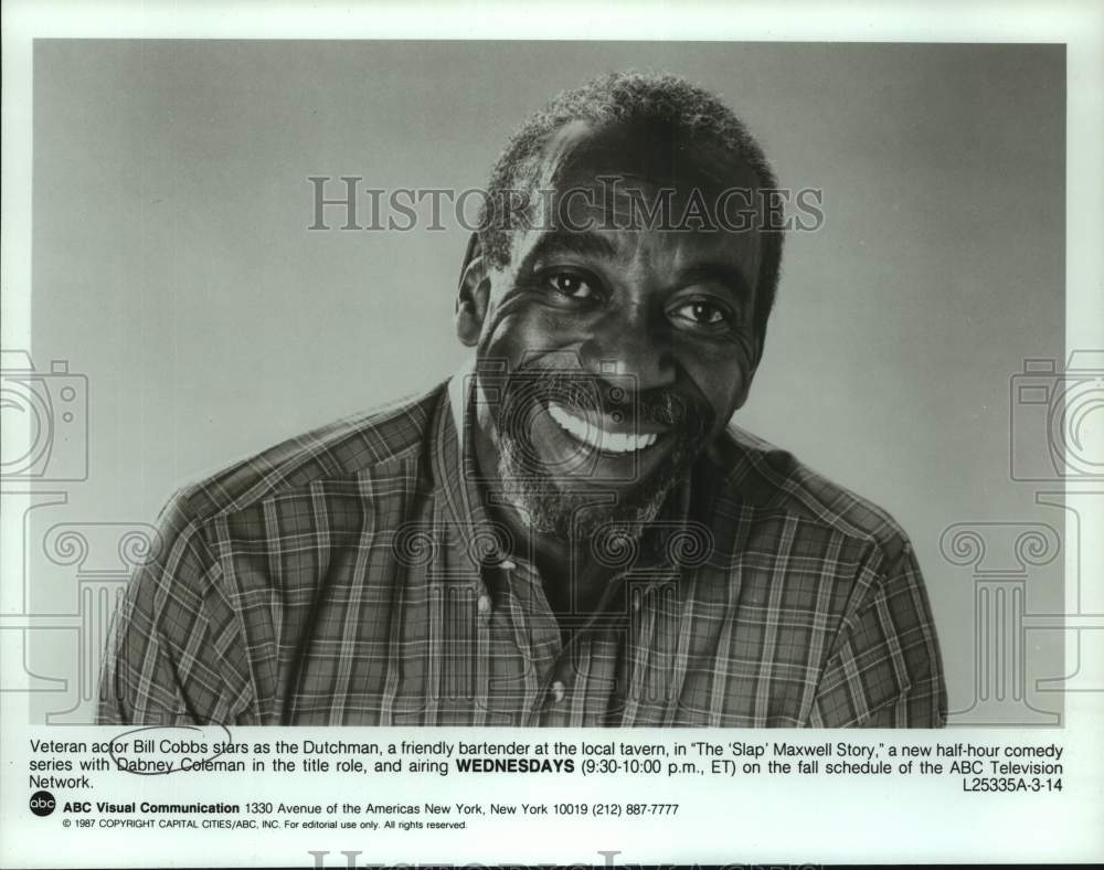 1987 Press Photo Bill Cobbs stars on The Slap Maxwell Story, on ABC. - sap21501- Historic Images