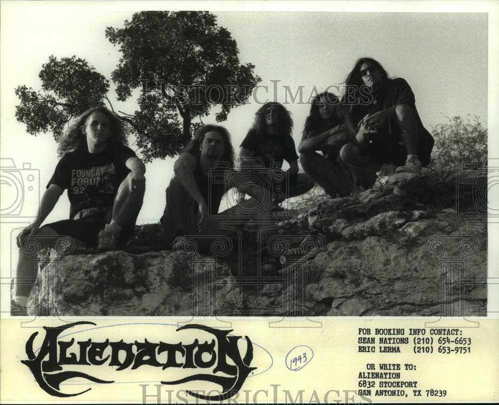 1993 Press Photo Five Members of the band Alienation, Entertainers - sap21529- Historic Images