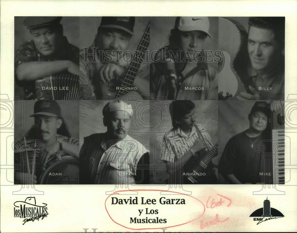 1996 Press Photo David Lee Garza y Los Musicales band, Entertainers in composite- Historic Images