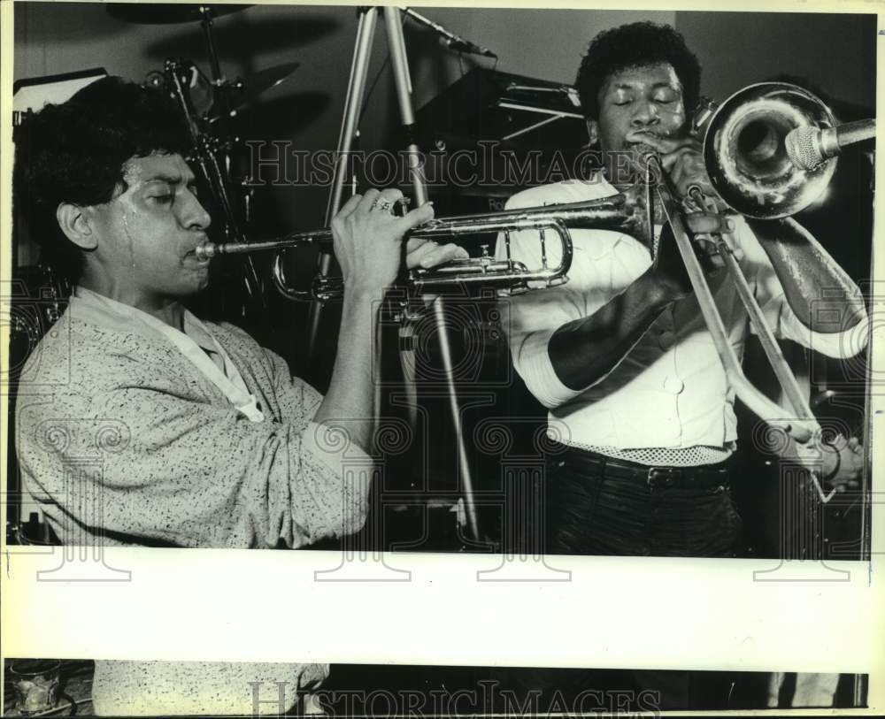 1985 Press Photo Members of La Franz, brass band. - sap21606- Historic Images