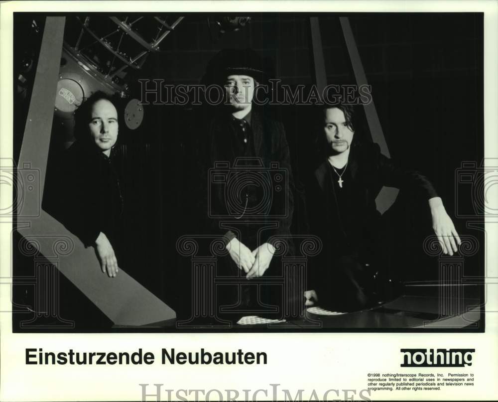 1998 Press Photo Three Members of the band Einsturzende Neubauten, Entertainers- Historic Images