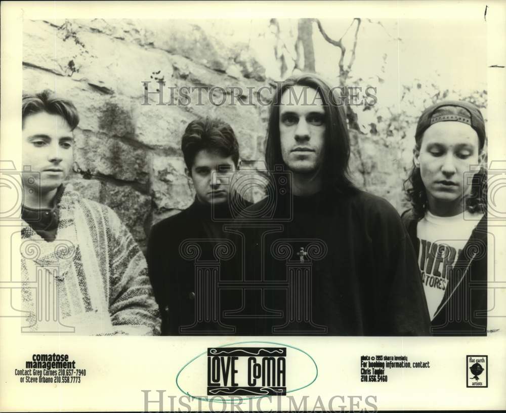 1993 Press Photo Four Members of the band Love Coma, Entertainers, Musicians- Historic Images