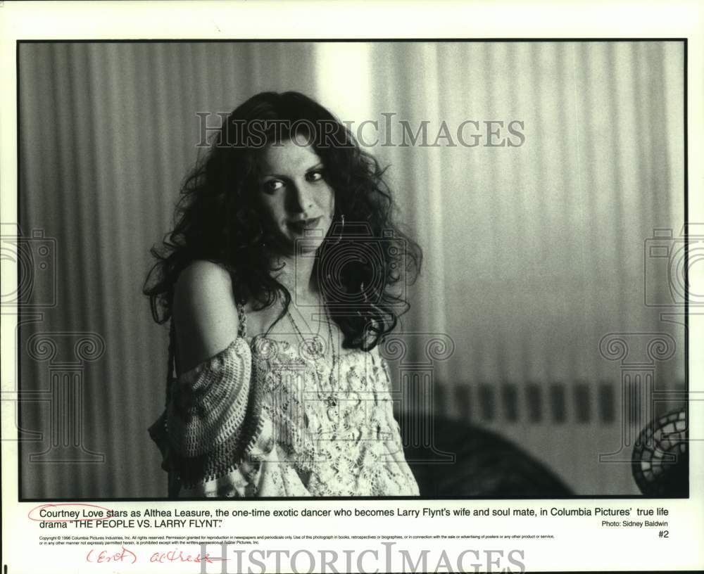 1986 Press Photo Courtney Love stars in "The People vs. Larry Flynt" movie- Historic Images