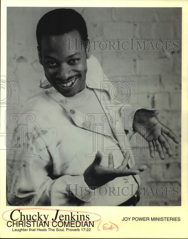 1996 Press Photo Chucky Jenkins, Christian Comedian, Entertainer - sap22088- Historic Images