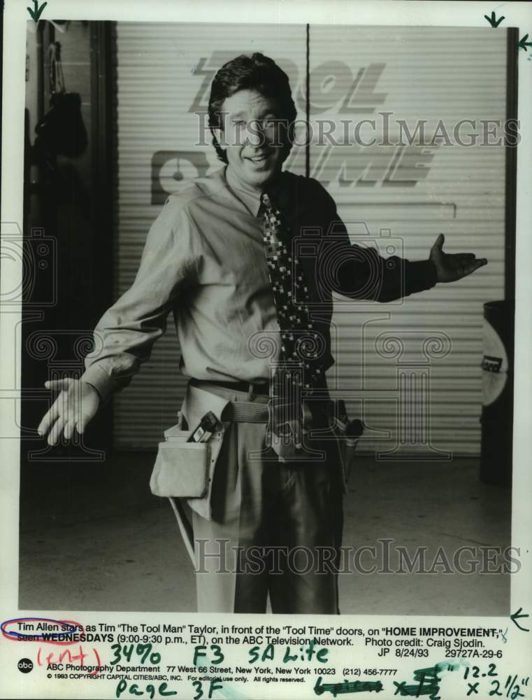 1993 Press Photo Actor Tim Allen stars in ABC Television Show "Home Improvement"- Historic Images