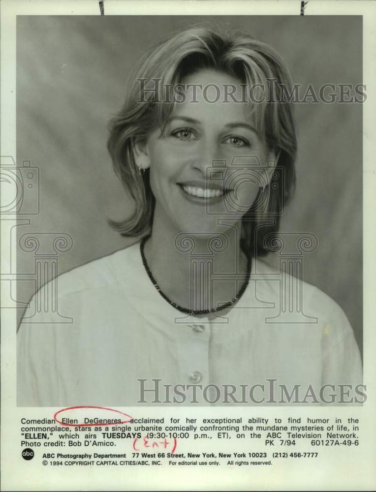 1994 Press Photo Comedian Ellen DeGeneres on "Ellen" on ABC-TV - sap22295- Historic Images