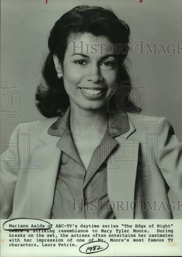 1982 Press Photo Mariann Aalda of ABC-TV&#39;s daytime series &quot;The Edge of Night&quot;- Historic Images