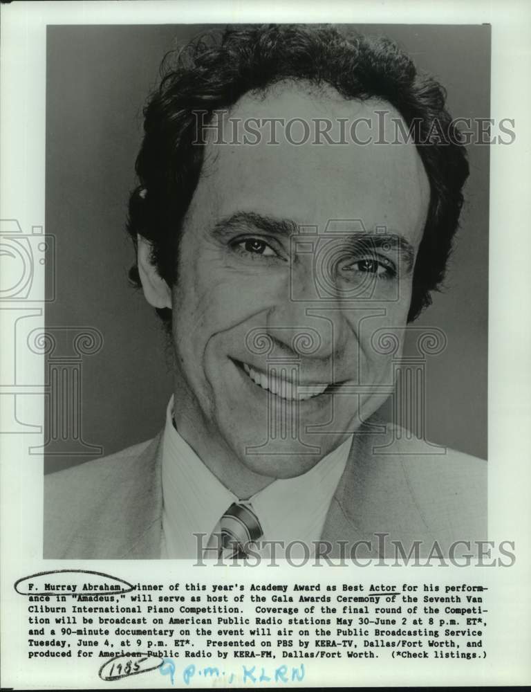 1985 Press Photo F. Murray Abraham, Actor and Academy Award Winner - sap22551- Historic Images