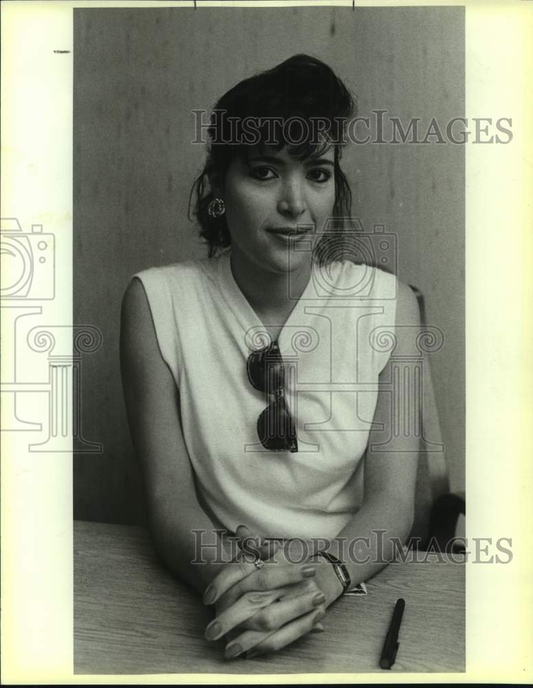 1988 Press Photo Lorena Abrego of KRIA Radio Station - sap22557- Historic Images