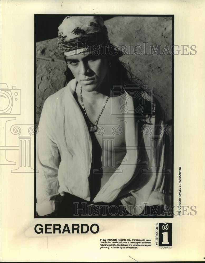 1990 Press Photo Entertainer Gerardo - sap22623- Historic Images