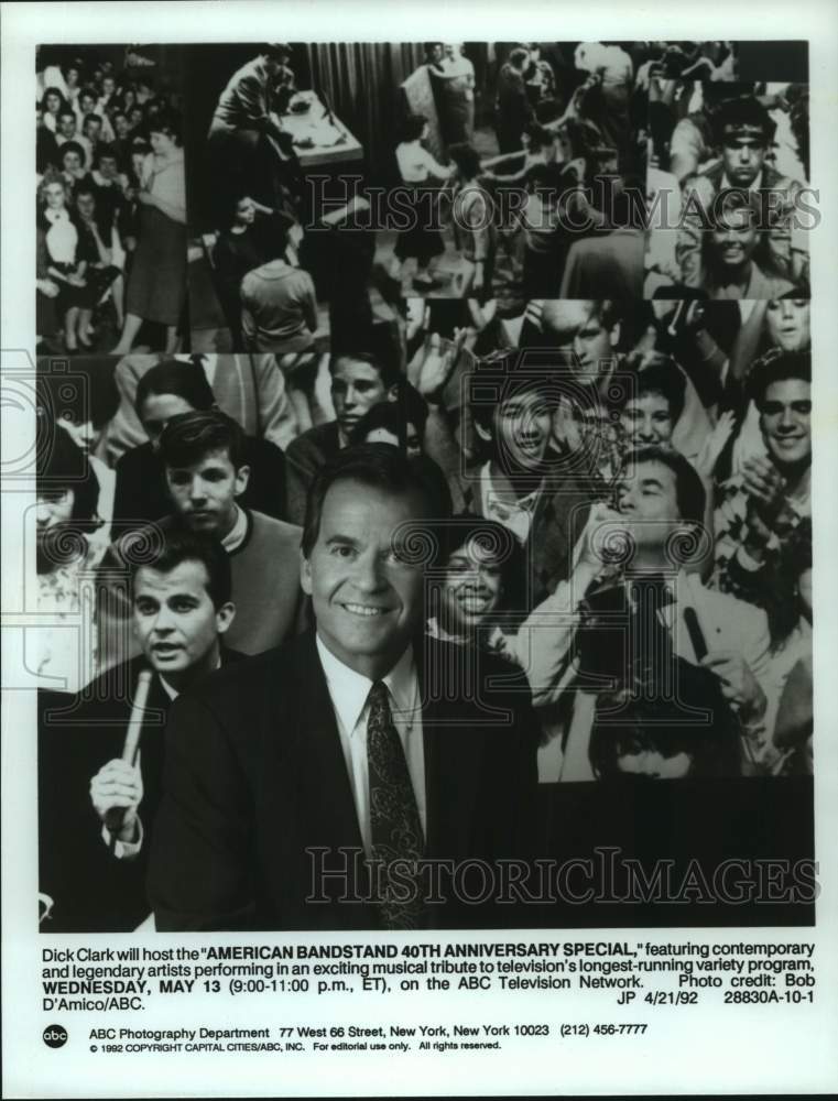1992 Press Photo Dick Clark hosts "American Bandstand 40th Anniversary Special"- Historic Images