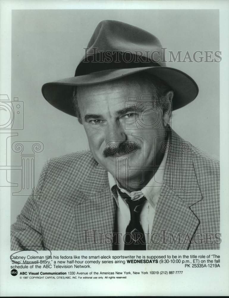 1987 Press Photo Actor Dabney Coleman stars in &quot;The &quot;Slap&quot; Maxwell Story&quot;- Historic Images