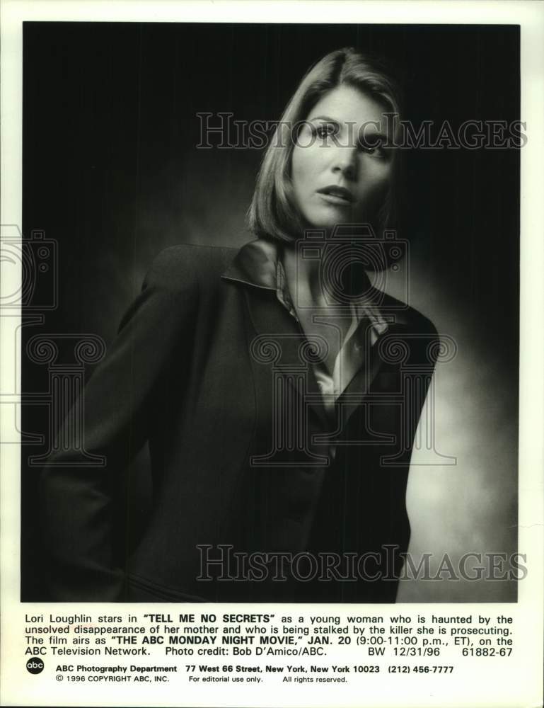 1996 Press Photo Actress Lori Loughlin stars in &quot;Tell Me No Secrets&quot; on ABC-TV- Historic Images