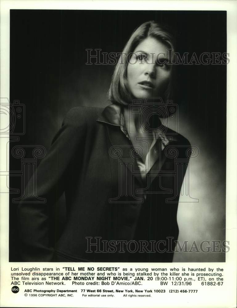 1996 Press Photo Actress Lori Loughlin stars in "Tell Me No Secrets" on ABC-TV- Historic Images