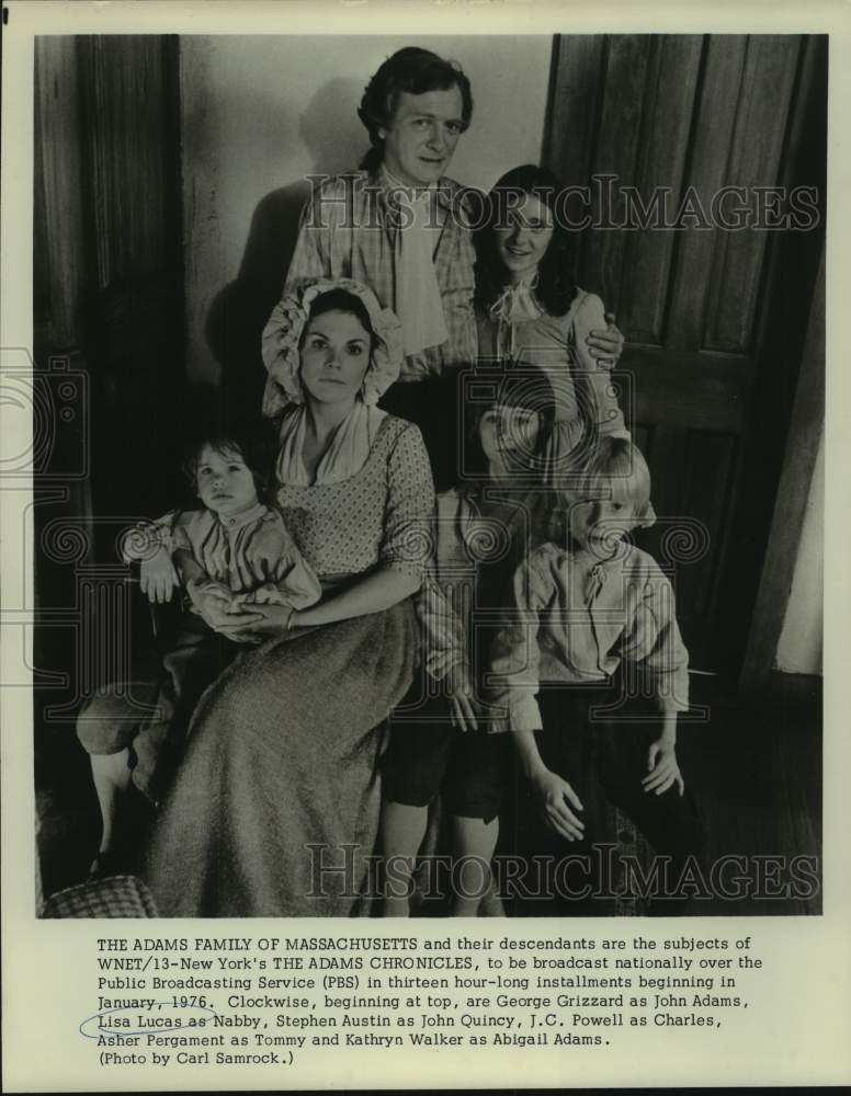 1976 Press Photo Television&#39;s &quot;The Adams Chronicles&quot; Cast of Actors in Scene- Historic Images