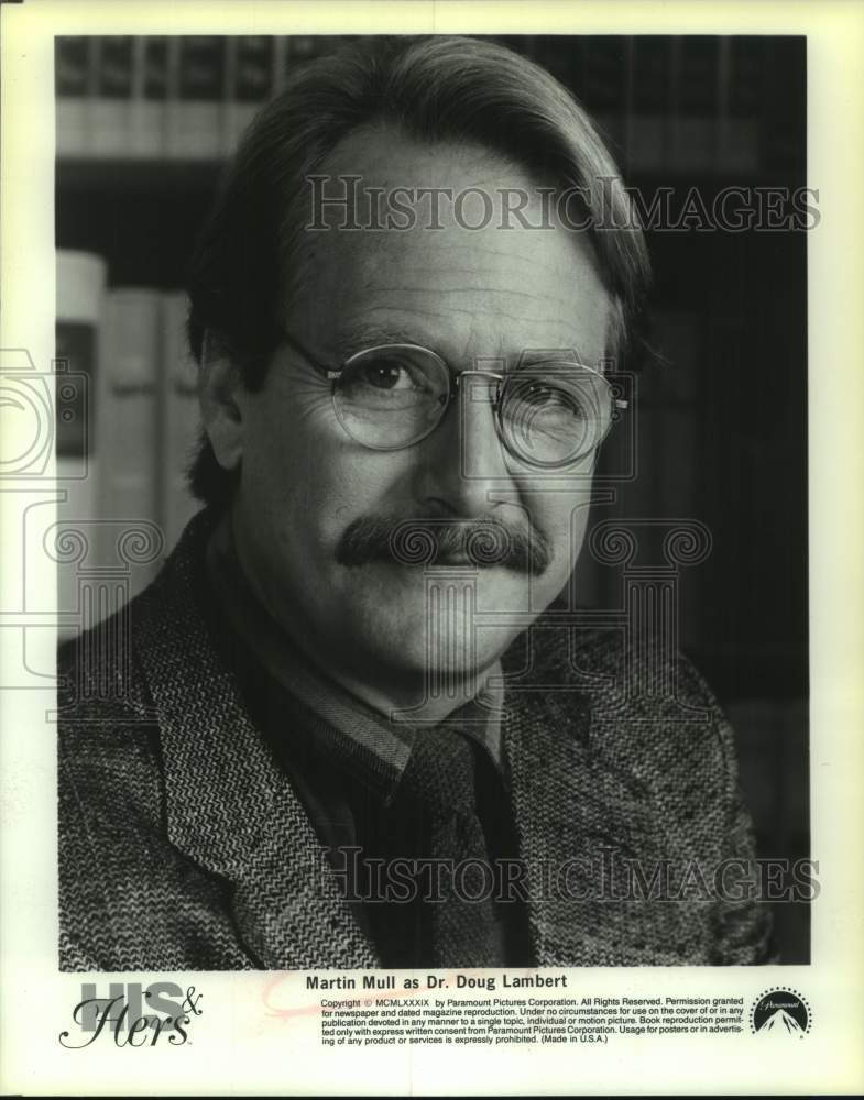 1989 Press Photo Actor Martin Mull as Dr. Doug Lambert in "His & Hers"- Historic Images