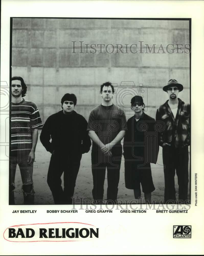 1996 Press Photo Five Members of the band Bad Religion, Entertainers, Musicians- Historic Images