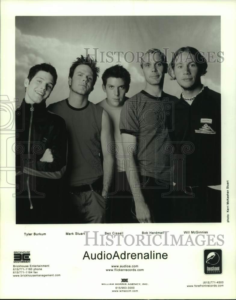 2000 Press Photo Five Members of the band Audio Adrenaline, Entertainers- Historic Images