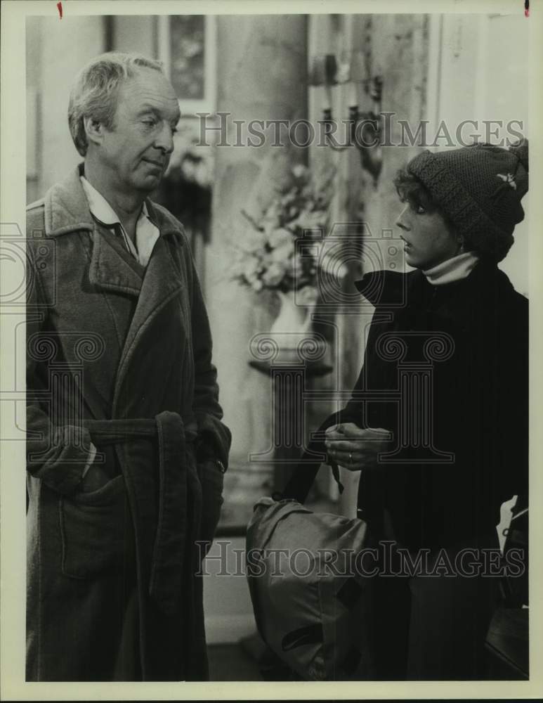 1981 Press Photo Actors Conrad Bain, Dana Plato in "Diff'rent Strokes" on NBC-TV- Historic Images