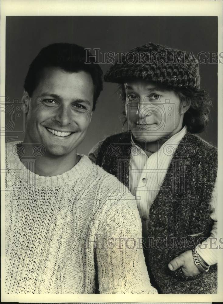 1986 Press Photo Actors David Rappaport, Doug Barr in &quot;The Wizard&quot; on CBS TV- Historic Images