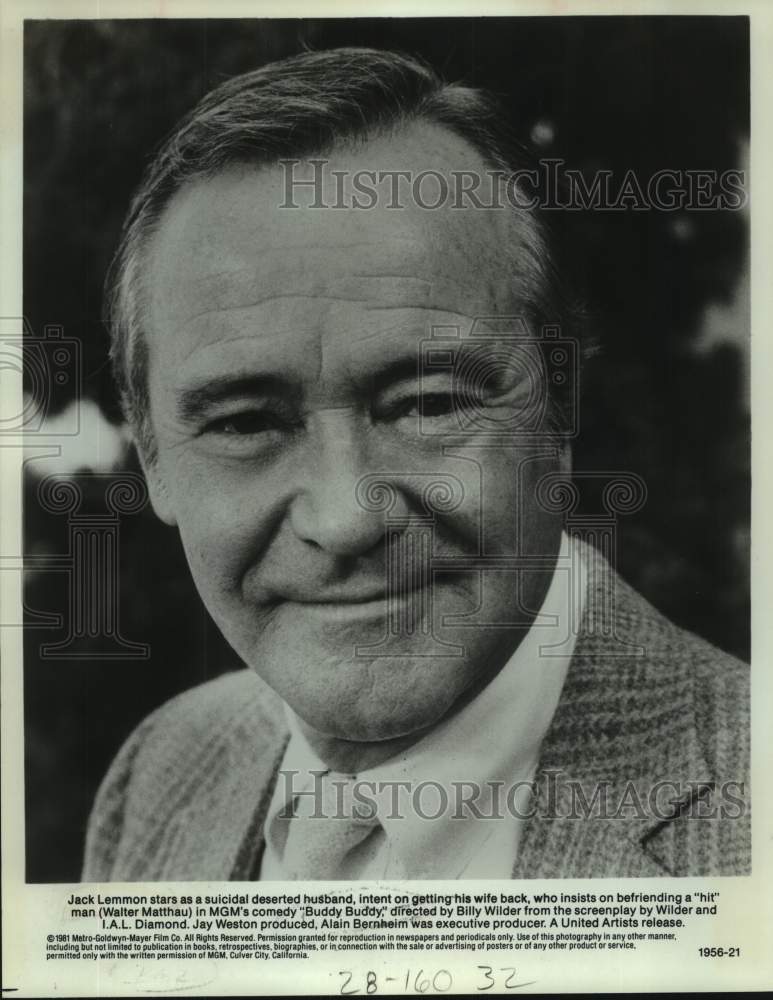 1981 Press Photo Actor Jack Lemmon in &quot;Buddy Buddy&quot; movie closeup - sap23696- Historic Images