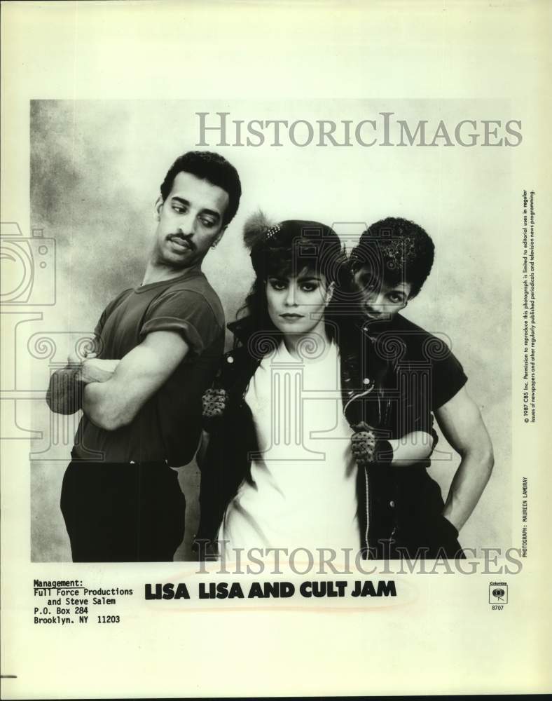 1987 Press Photo Entertainers Lisa Lisa and Cult Jam, Musicians - sap23754- Historic Images