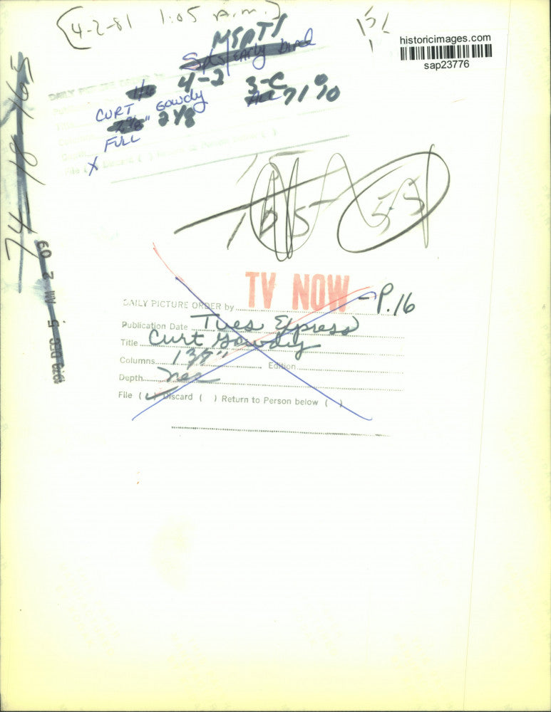 1978 Press Photo Sportscaster Curt Gowdy - sap23776