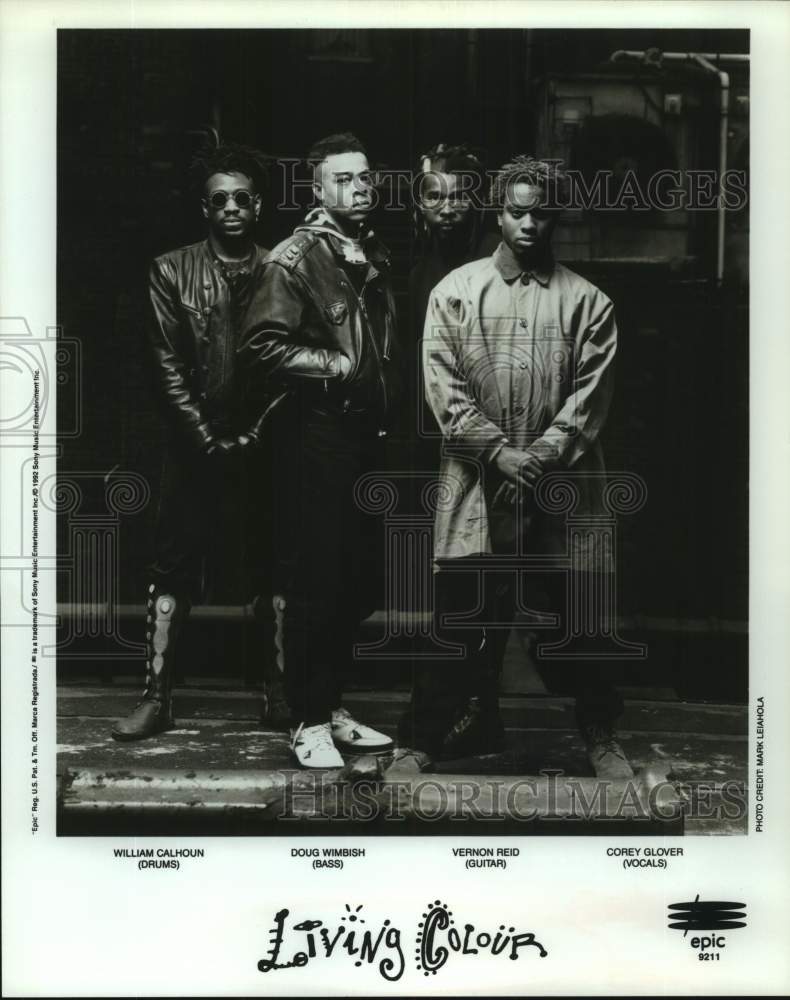 1992 Press Photo Four Members of the band Living Colour, Entertainers, Musicians- Historic Images