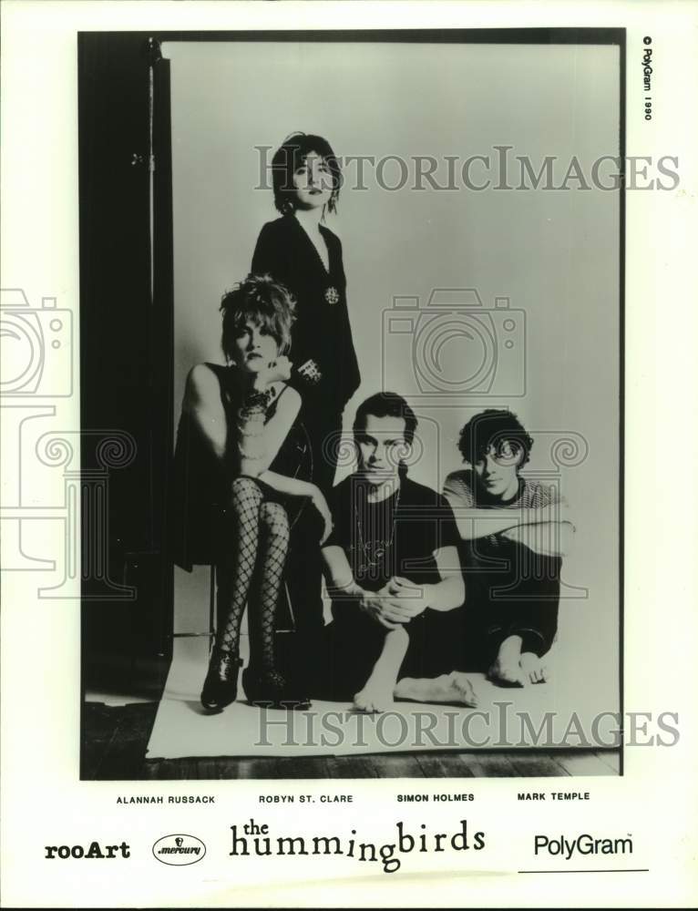 1990 Press Photo Four Members of the band The Hummingbirds, Entertainers- Historic Images
