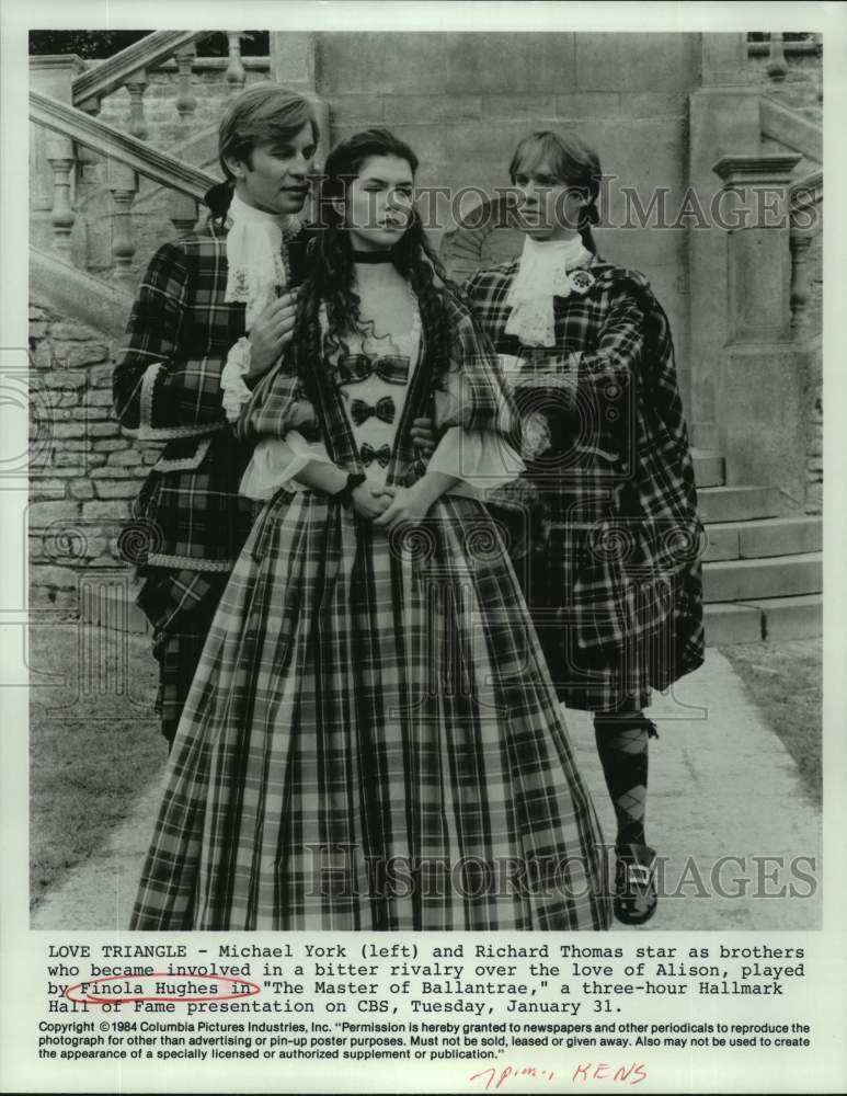 1984 Press Photo Actress Finola Hughes with co-stars in The Master of Ballantrae- Historic Images