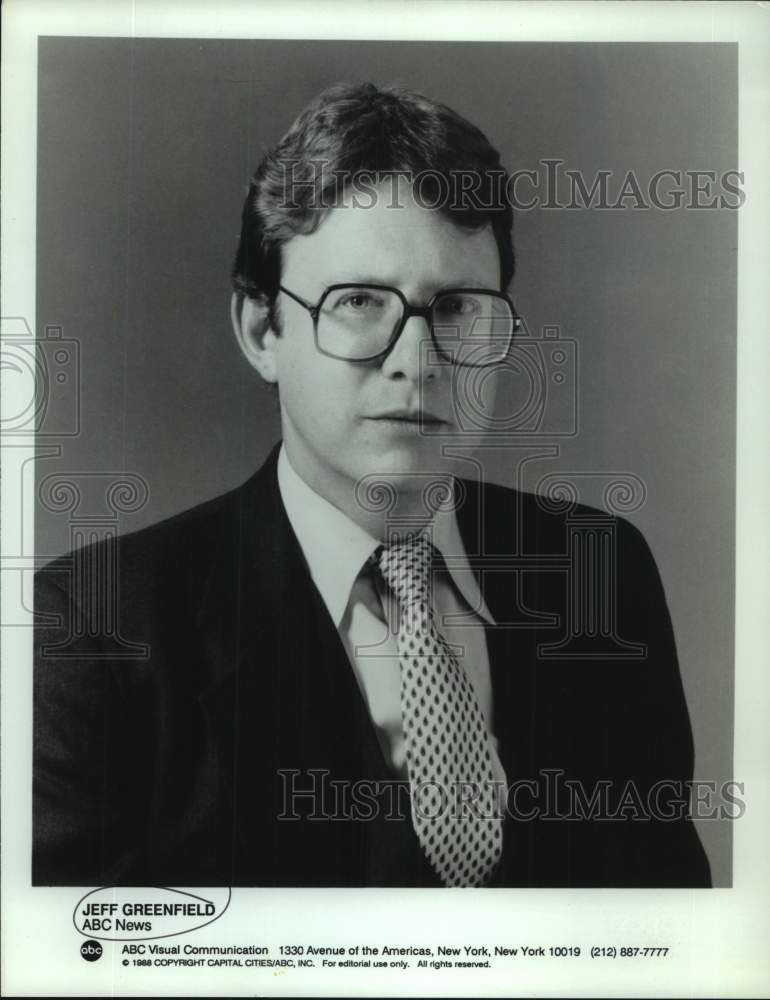 1988 Press Photo Jeff Greenfield, ABC News - sap23947- Historic Images