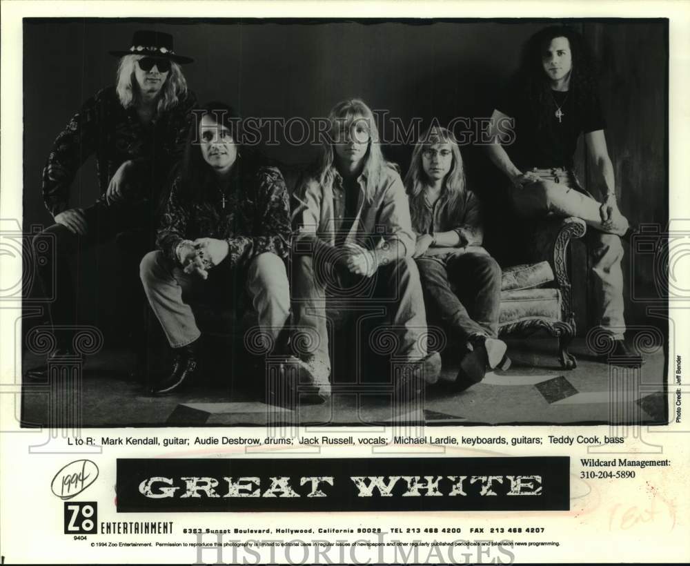1994 Press Photo Members of the band Great White, Entertainers, Musicians- Historic Images