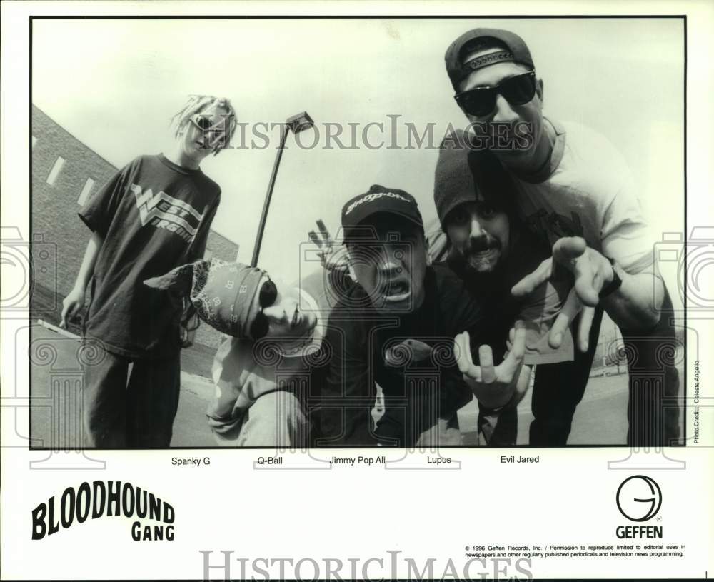 1996 Press Photo Five Members of the band Bloodhound Gang, Entertainers- Historic Images