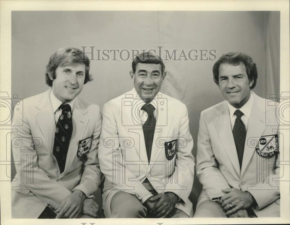 Press Photo Sportscasters with ABC, Frank Gifford, Howard Cosell, Fran Tarkenton- Historic Images