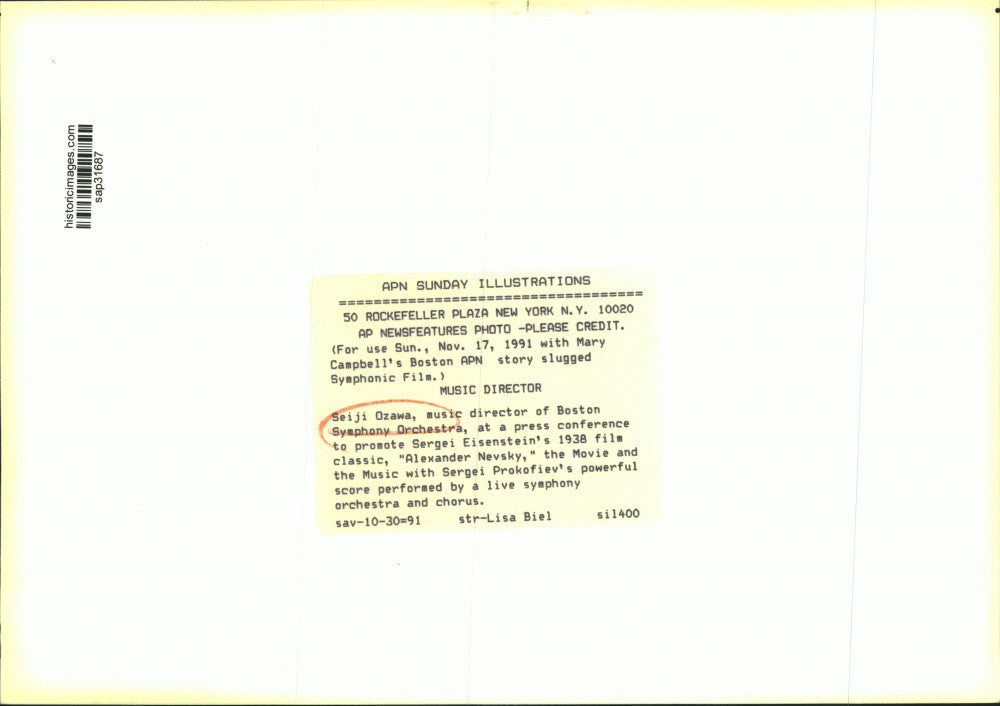 1991 Press Photo Seiji Ozawa, Music Director of Boston Symphony Orchestra