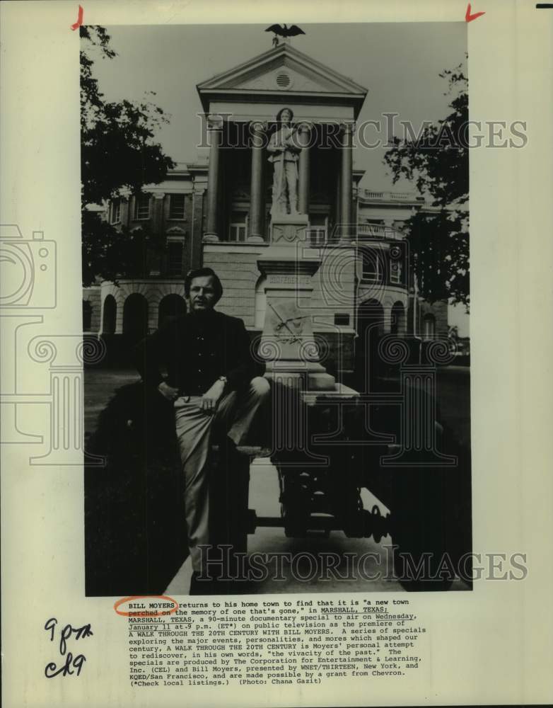 Press Photo Host Bill Moyers in "A Walk Through the 20th Century" in Marshall