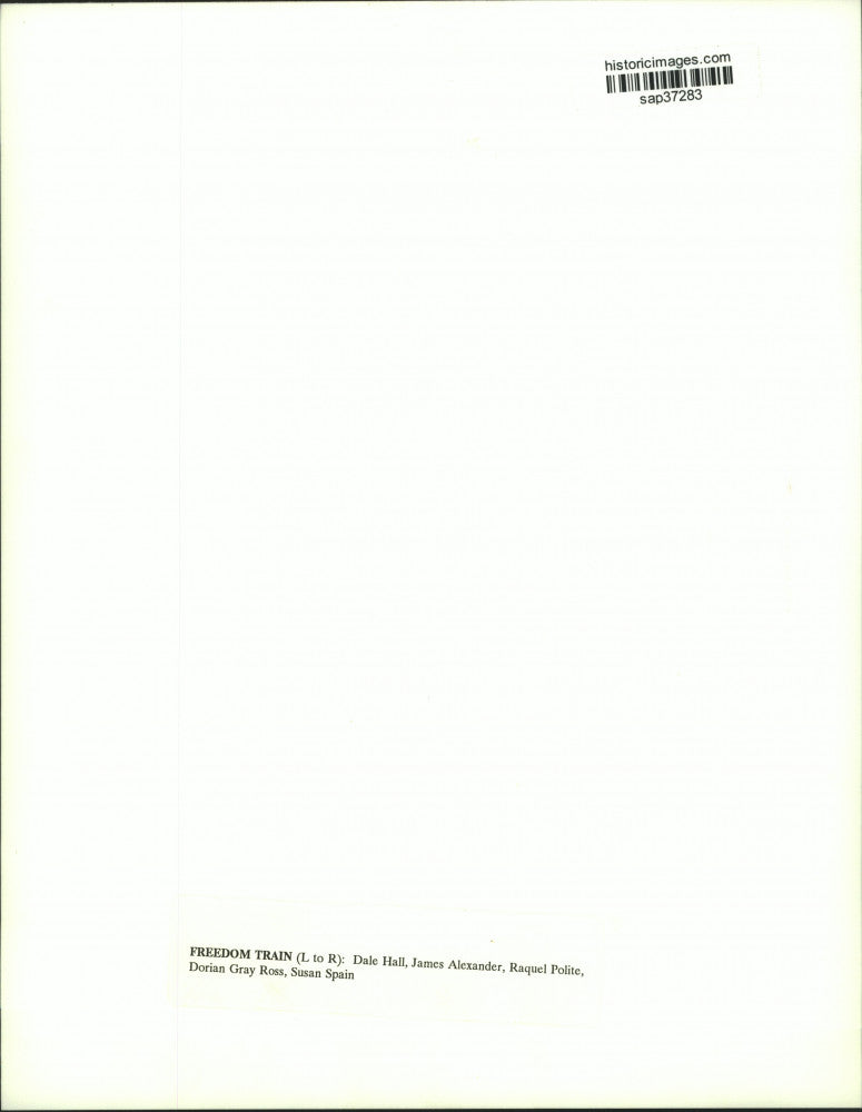 Press Photo Dale Hall, James Alexander & Susan Spain in Freedom Train.